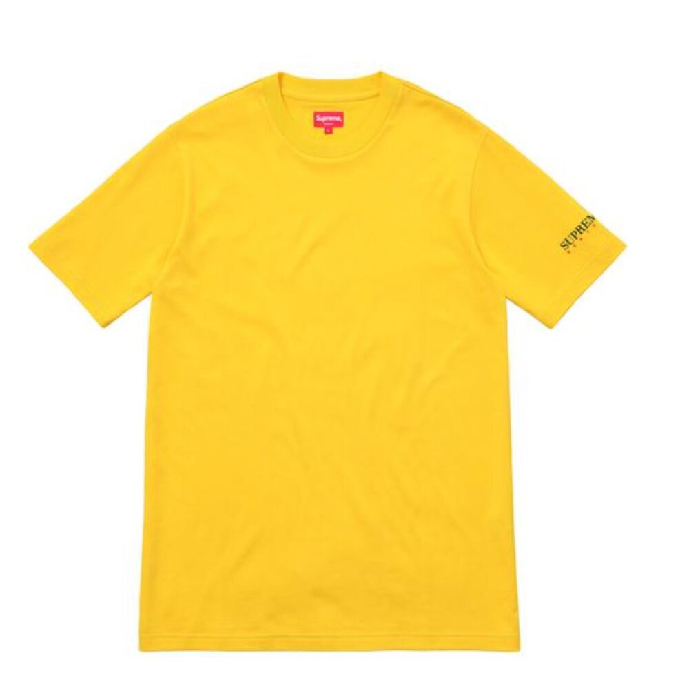 NEW SUPREME SLEEVE LOGO TEE YELLOW M